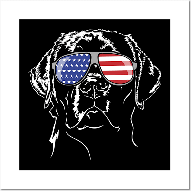 Proud Patriotic Labrador Lab American Flag dog Wall Art by wilsigns